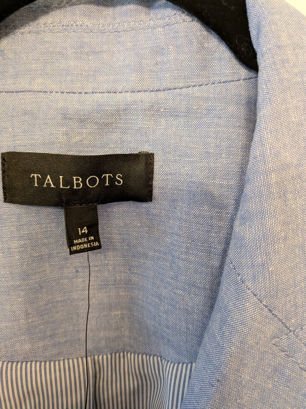 Talbots Light Blue Women's Blazer Jacket Chambrey 14